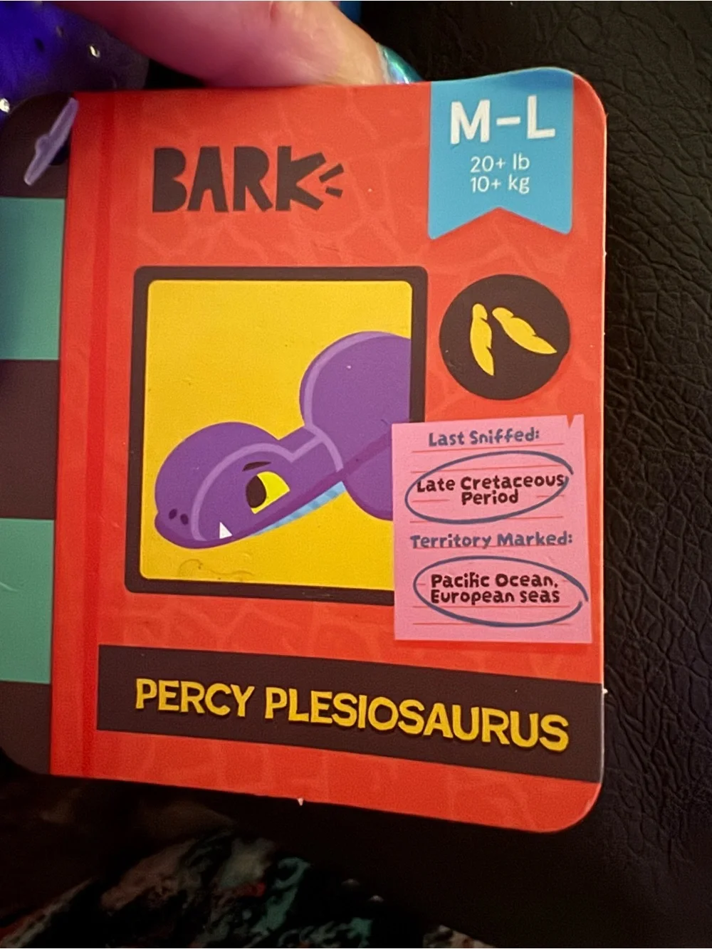 Bark Box 14 in long whip & Flip Percy Plesiosaurus NEW w/ tags Dog toy M-L size
